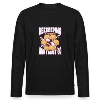 Honey Bee Beekeeping Beekeeper Honeybee Beekeeping - Männer Premium Bio Langarmshirt - Schwarz - Vorne - Nico (187cm)