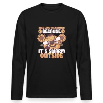 Honey Bee Beekeeping Beekeeper Honeybee Beekeeping - Männer Premium Bio Langarmshirt - Schwarz - Vorne - Nico (187cm)