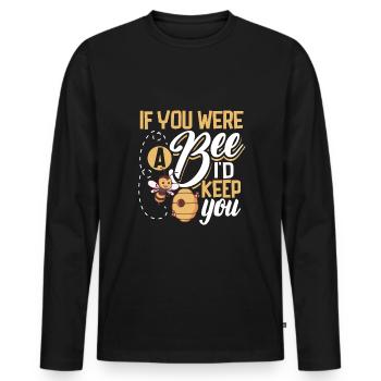 Honey Bee Beekeeping Beekeeper Honeybee Beekeeping - Men's Premium Organic Long Sleeve Shirt - black - Front - Nico (187cm)