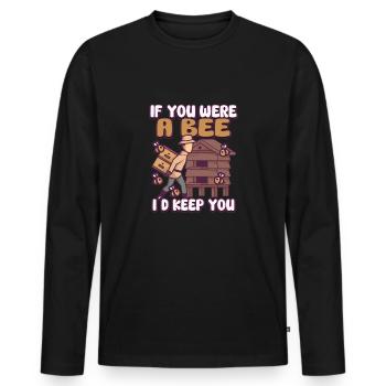 Honey Bee Beekeeping Beekeeper Honeybee Beekeeping - Men's Premium Organic Long Sleeve Shirt - black - Front - Nico (187cm)