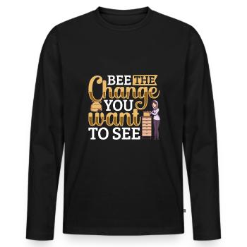 Honey Bee Beekeeping Beekeeper Honeybee Beekeeping - Männer Premium Bio Langarmshirt - Schwarz - Vorne - Nico (187cm)