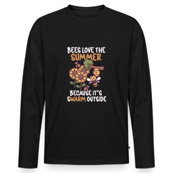 Honey Bee Beekeeping Beekeeper Honeybee Beekeeping - Men's Premium Organic Long Sleeve Shirt - black - Front - Nico (187cm)