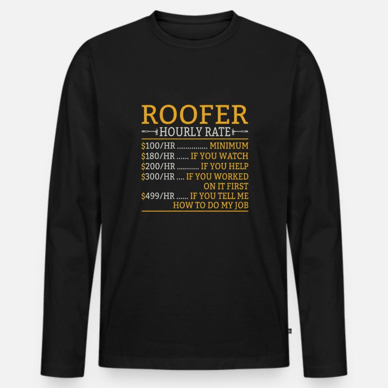Dachdecker Vater Dachdecker Dachdecker Techniker - Männer Premium Bio Langarmshirt - Schwarz
