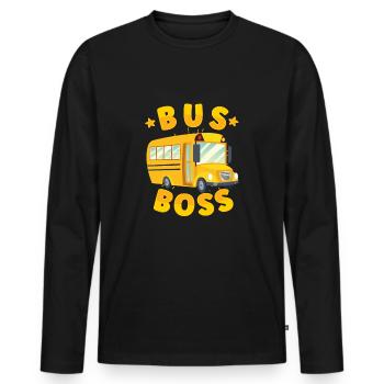 Schulbusfahrer Sei Nett Zum Schulbusfahrer - Männer Premium Bio Langarmshirt - Schwarz - Vorne - Nico (187cm)