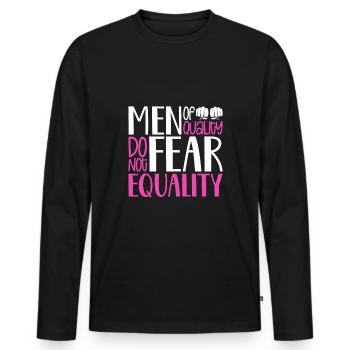 Féminisme Le pouvoir des femmes pro-choix Pro Avortement - T-shirt manches longues Premium bio Homme - noir - Devant - Nico (187cm)