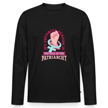 Feminism Women's Power Pro-choice Pro Abortion - Men's Premium Organic Long Sleeve Shirt - black - Front - Nico (187cm)