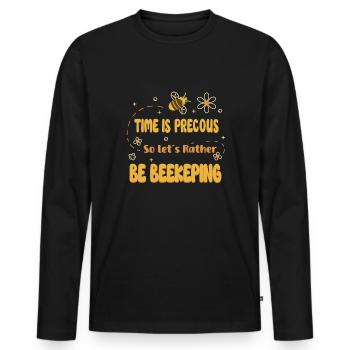 Honey Bee Beekeeping Beekeeper Honeybee Beekeeping - Männer Premium Bio Langarmshirt - Schwarz - Vorne - Nico (187cm)
