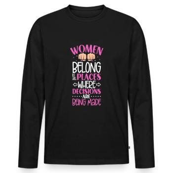 Feminism Women's Power Pro-choice Pro Abortion - Men's Premium Organic Long Sleeve Shirt - black - Front - Nico (187cm)