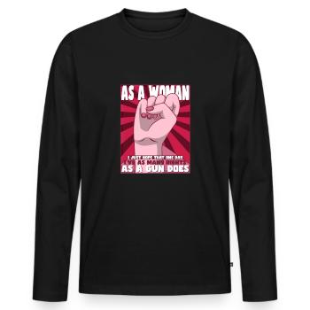 Feminism Girl Power Pro-choice Pro Abortion - Men's Premium Organic Long Sleeve Shirt - black - Front - Nico (187cm)