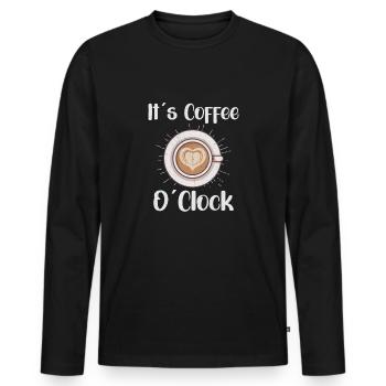 Coffee Lover Caffeine Molecule Java Latte Espresso - Männer Premium Bio Langarmshirt - Schwarz - Vorne - Nico (187cm)