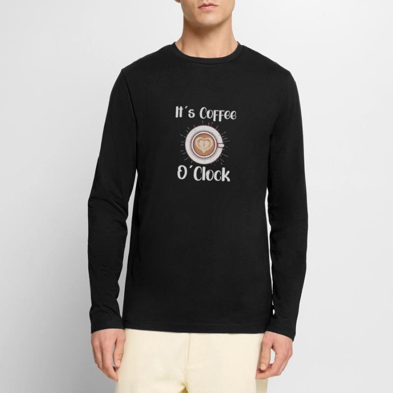 Amateur de café Caféine Molecule Java Latte Espresso T-shirt manches longues Premium bio Homme