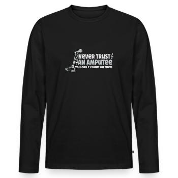 Handicapped Wheelchair Cyborg Leg Arm Amputee - Männer Premium Bio Langarmshirt - Schwarz - Vorne - Nico (187cm)
