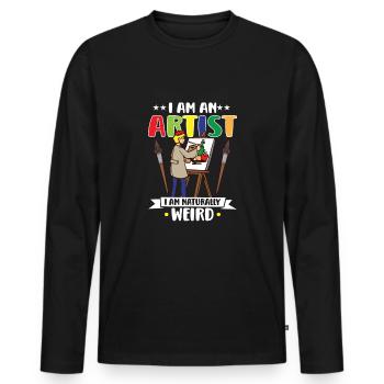 Artist Painting Painter Art Color Art Teacher - Men's Premium Organic Long Sleeve Shirt - black - Front - Nico (187cm)