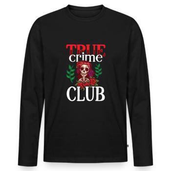 True Crime Murder Spy Crime Intérêt Idée cadeau - T-shirt manches longues Premium bio Homme - noir - Devant - Nico (187cm)