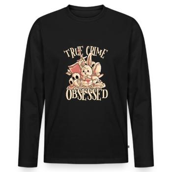 True Crime Murder Spy Crime Intérêt Idée cadeau - T-shirt manches longues Premium bio Homme - noir - Devant - Nico (187cm)