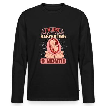 Mère porteuse de substitution Maman de mère porteuse gestationnelle - T-shirt manches longues Premium bio Homme - noir - Devant - Nico (187cm)