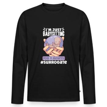 Mère porteuse de substitution Maman de mère porteuse gestationnelle - T-shirt manches longues Premium bio Homme - noir - Devant - Nico (187cm)