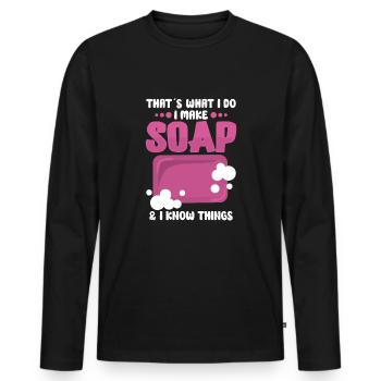 Seifenherstellung Seifenblasen Bubble Badezimmer - Männer Premium Bio Langarmshirt - Schwarz - Vorne - Nico (187cm)