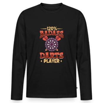 Darts Darts Player Dartboard Dartboard Darts - Men's Premium Organic Long Sleeve Shirt - black - Front - Nico (187cm)