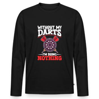 Darts Darts Player Dartboard Dartboard Darts - Men's Premium Organic Long Sleeve Shirt - black - Front - Nico (187cm)