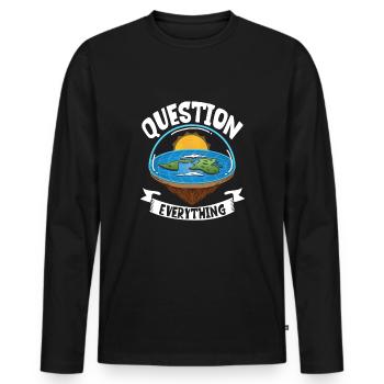 Flat Earth Theory Flat Earth Army Earth - Männer Premium Bio Langarmshirt - Schwarz - Vorne - Nico (187cm)