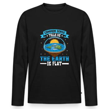Flat Earth Theory Flat Earth Army Earth - Männer Premium Bio Langarmshirt - Schwarz - Vorne - Nico (187cm)