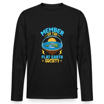 Flat Earth Theory Flat Earth Army Earth - Männer Premium Bio Langarmshirt - Schwarz - Vorne - Nico (187cm)