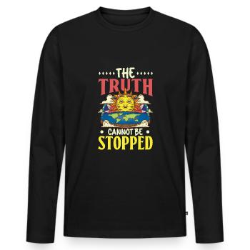 Flat Earth Theory Flat Earth Army Earth - Männer Premium Bio Langarmshirt - Schwarz - Vorne - Nico (187cm)