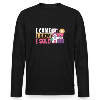 Real Estate Agent Realtor Home Closing Investor - Men's Premium Organic Long Sleeve Shirt - black - Front - Nico (187cm)