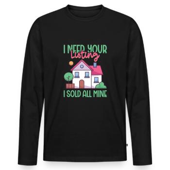 Real Estate Agent Realtor Home Closing Investor - Men's Premium Organic Long Sleeve Shirt - black - Front - Nico (187cm)