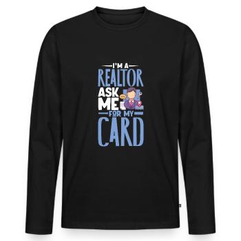Real Estate Agent Realtor Home Closing Investor - Men's Premium Organic Long Sleeve Shirt - black - Front - Nico (187cm)