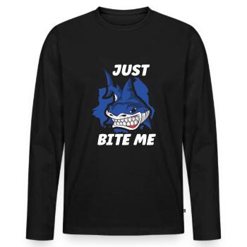 Shark Ocean Predator Scuba Diver Plongée sous-marine - T-shirt manches longues Premium bio Homme - noir - Devant - Nico (187cm)