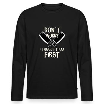 Butcher Butcher Meat Meat Cutter - Men's Premium Organic Long Sleeve Shirt - black - Front - Nico (187cm)