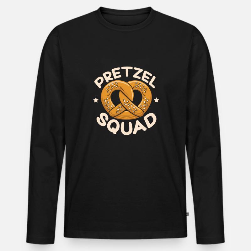 Backen Brezel Deutsch Brotbacken Bäckerei Bäcker - Männer Premium Bio Langarmshirt - Schwarz