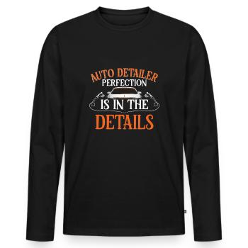 Mobile car preparation car preparation - Men's Premium Organic Long Sleeve Shirt - black - Front - Nico (187cm)