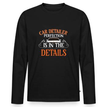 Mobile car preparation car preparation - Men's Premium Organic Long Sleeve Shirt - black - Front - Nico (187cm)