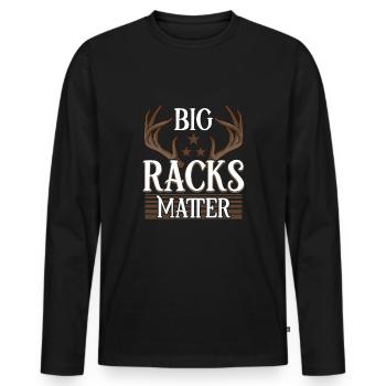 Deer Hunting Deer Hunters Hunting Season Buck Hunting - Men's Premium Organic Long Sleeve Shirt - black - Front - Nico (187cm)