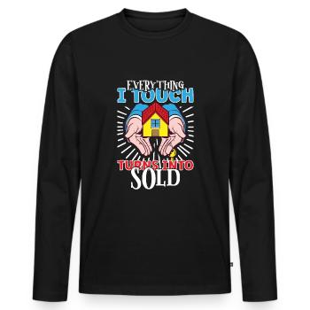 Real Estate Agent Realtor Home Closing Investor - Men's Premium Organic Long Sleeve Shirt - black - Front - Nico (187cm)