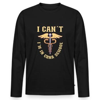 Krankenschwester Krankenpflege Klinik Sanitäter - Männer Premium Bio Langarmshirt - Schwarz - Vorne - Nico (187cm)