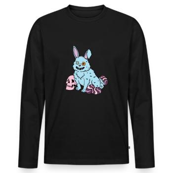 Lapin gothique Lapin gothique Gothique Pâques Emo Goth - T-shirt manches longues Premium bio Homme - noir - Devant - Nico (187cm)