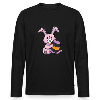 Lapin gothique Lapin gothique Gothique Pâques Emo Goth - T-shirt manches longues Premium bio Homme - noir - Devant - Nico (187cm)