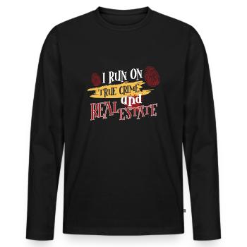 True Crime Murder Spy Crime Intérêt Idée cadeau - T-shirt manches longues Premium bio Homme - noir - Devant - Nico (187cm)