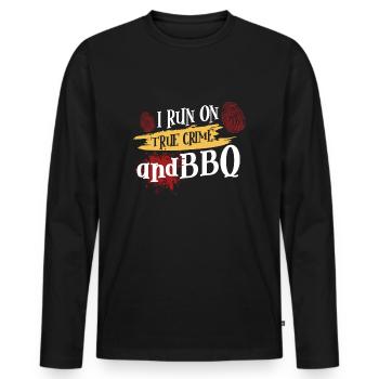 True Crime Murder Spy Crime Intérêt Idée cadeau - T-shirt manches longues Premium bio Homme - noir - Devant - Nico (187cm)