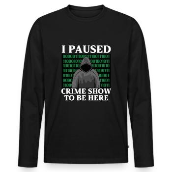 True Crime Murder Spy Crime Intérêt Idée cadeau - T-shirt manches longues Premium bio Homme - noir - Devant - Nico (187cm)