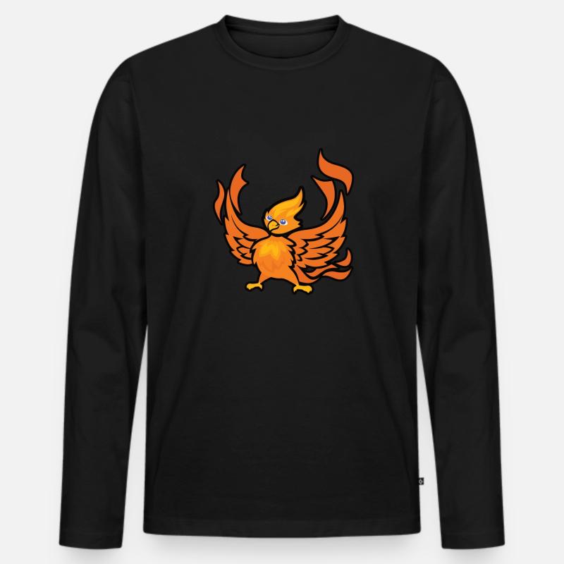Phönix Vogel Fabelwesen - Männer Premium Bio Langarmshirt - Schwarz