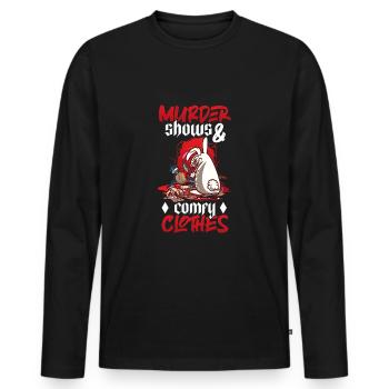 Idée de cadeau d'intérêt pour le crime d'espionnage True Crime Murder - T-shirt manches longues Premium bio Homme - noir - Devant - Nico (187cm)