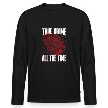 True Crime Murder Spy Crime Intérêt Idée cadeau - T-shirt manches longues Premium bio Homme - noir - Devant - Nico (187cm)