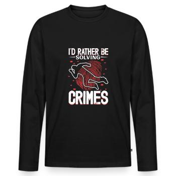 True Crime Murder Spy Crime Intérêt Idée cadeau - T-shirt manches longues Premium bio Homme - noir - Devant - Nico (187cm)