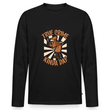 True Crime Murder Spy Crime Intérêt Idée cadeau - T-shirt manches longues Premium bio Homme - noir - Devant - Nico (187cm)