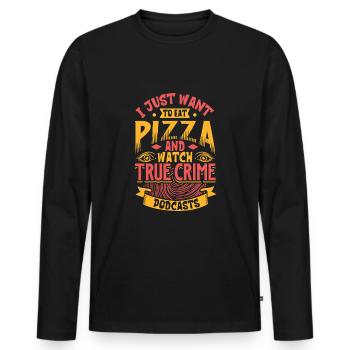 True Crime Murder Spy Crime Intérêt Idée cadeau - T-shirt manches longues Premium bio Homme - noir - Devant - Nico (187cm)
